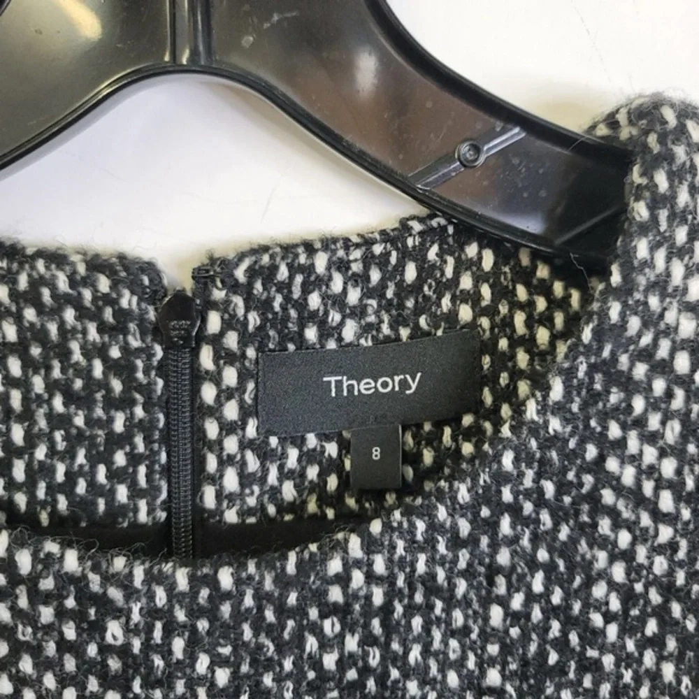 Theory Sleeveless Angled Wool-Blend Dress, Black - Picture 4 of 7